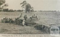 Pressing hay on Mr H.E. Oliver's farm, Lockington, 1952