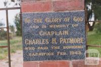 Plaque at Anglican Church, Toolamba, 2011