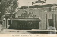 Soldiers' Memorial Hall, Donald, 1949