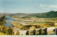 View over Eildon spillway, township and Goulburn River