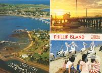 Aerial overlooking San Remo, Sunrise at Newhaven and Pelicans, Phillip Island, 1983