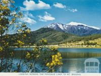 Looking across the Pondage Lake to Mt Bogong