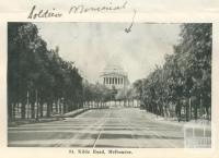 St Kilda Road and Soldiers Memorial, Melbourne, 1942