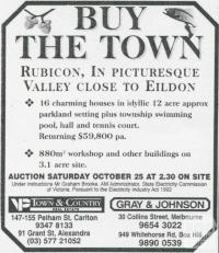 Land Sale Advertisement, Rubicon, 1997