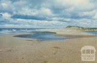 The creek crossing the beach to the sea, Seaspray, 1975