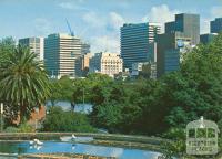 Melbourne skyline from Princes Gate Fountain, 1973