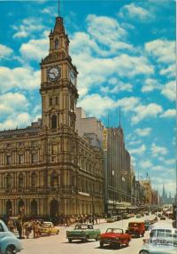 Bourke Street with Elizabeth Street Post Office, Melbourne