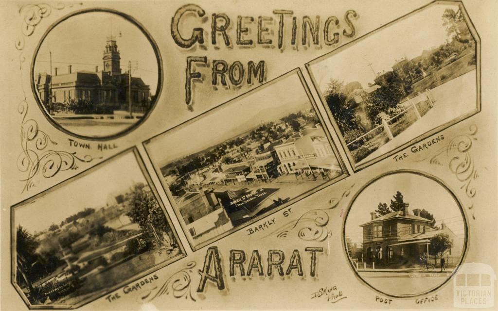 Ararat Town Hall, The Gardens, Barkly St, Post Office, 1914