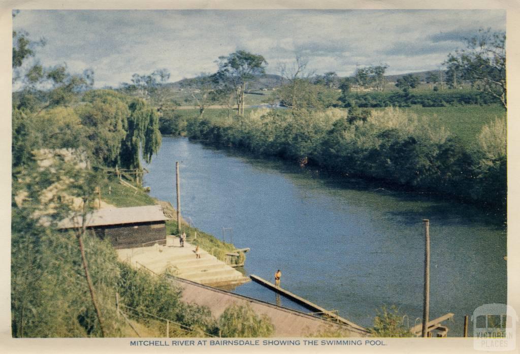 Mitchell River at Bairnsdale Showing the Swimming Pool