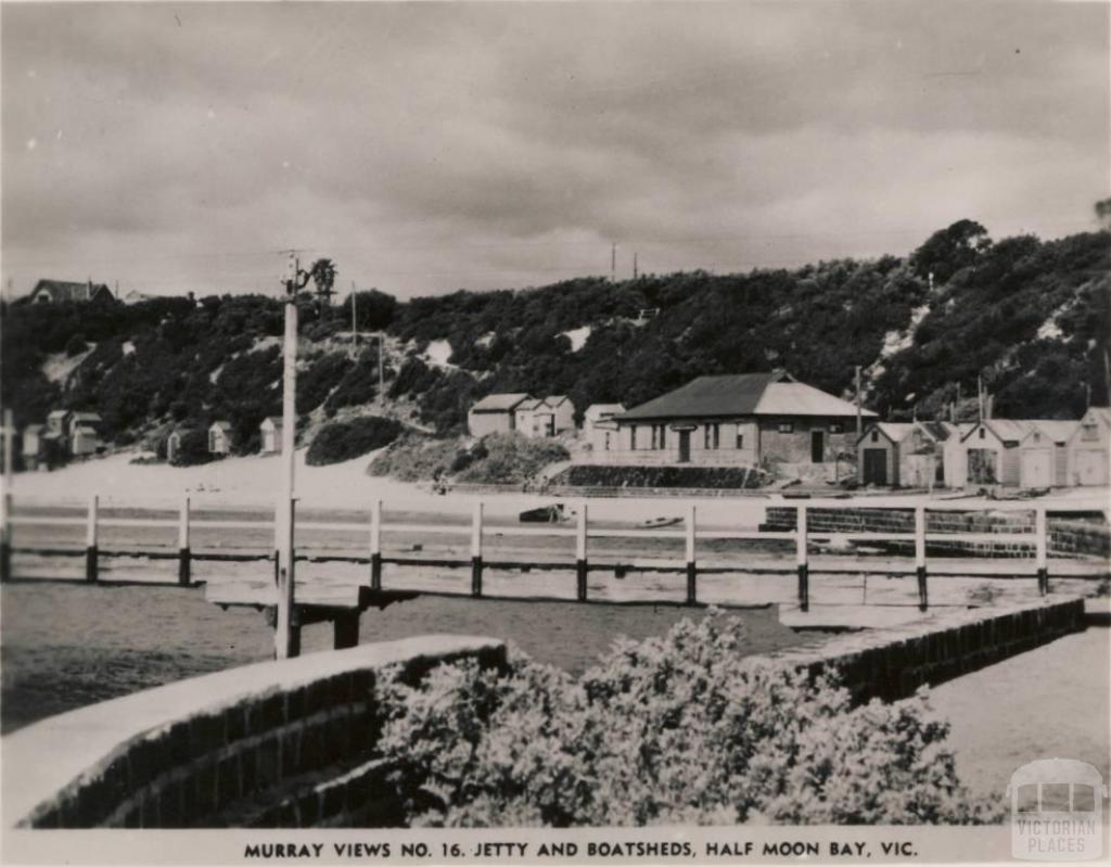 Jetty and boatsheds, Half Moon Bay, Black Rock