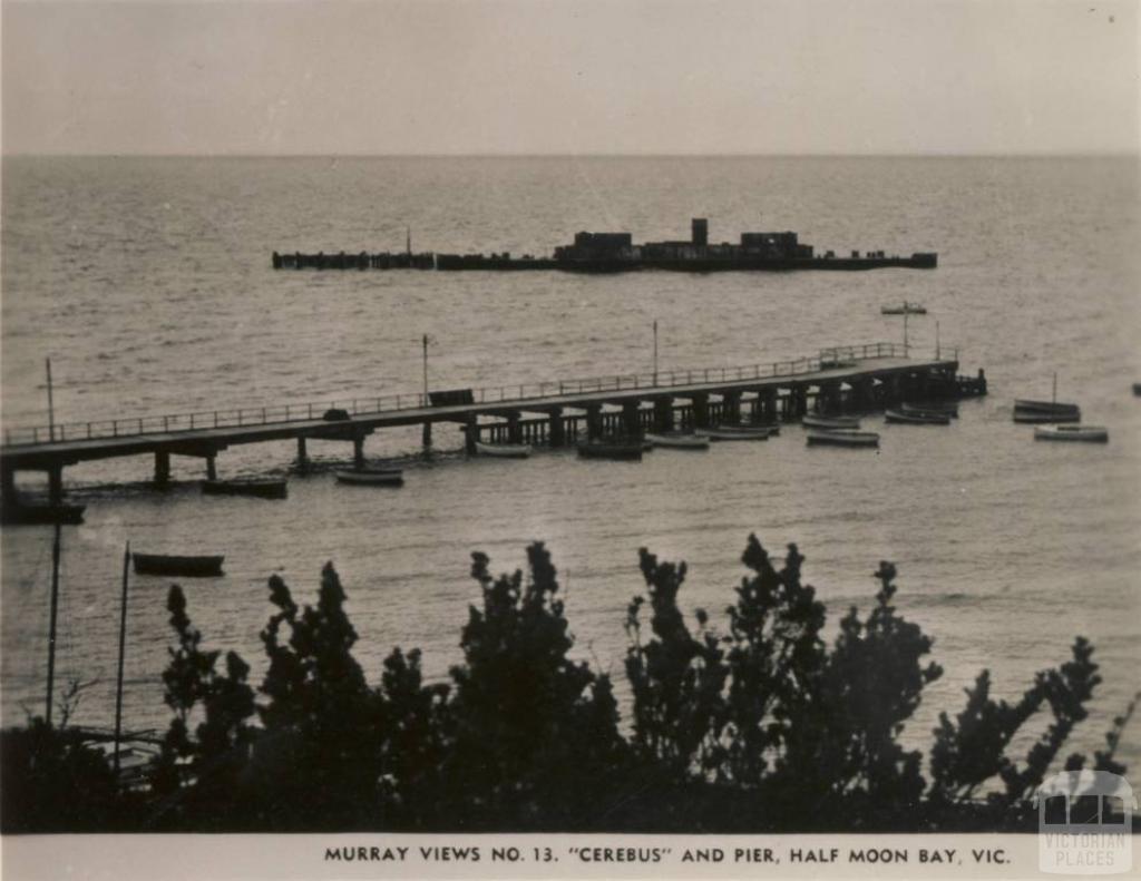 Cerebus (Cerberus) and Pier, Half Moon Bay, Black Rock