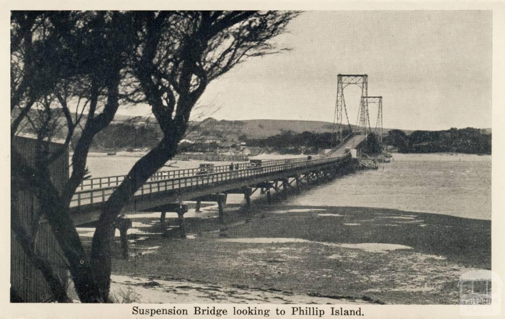 Suspension Bridge, looking to Phillip Island, Cowes