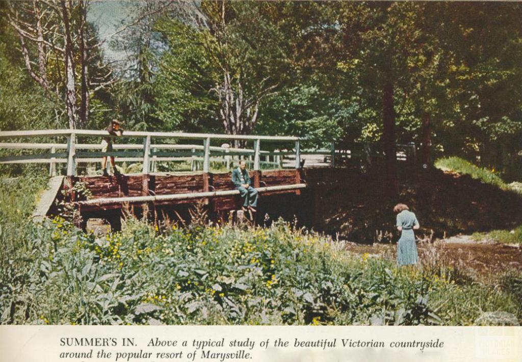 Countryside around the popular resort of Marysville, 1954