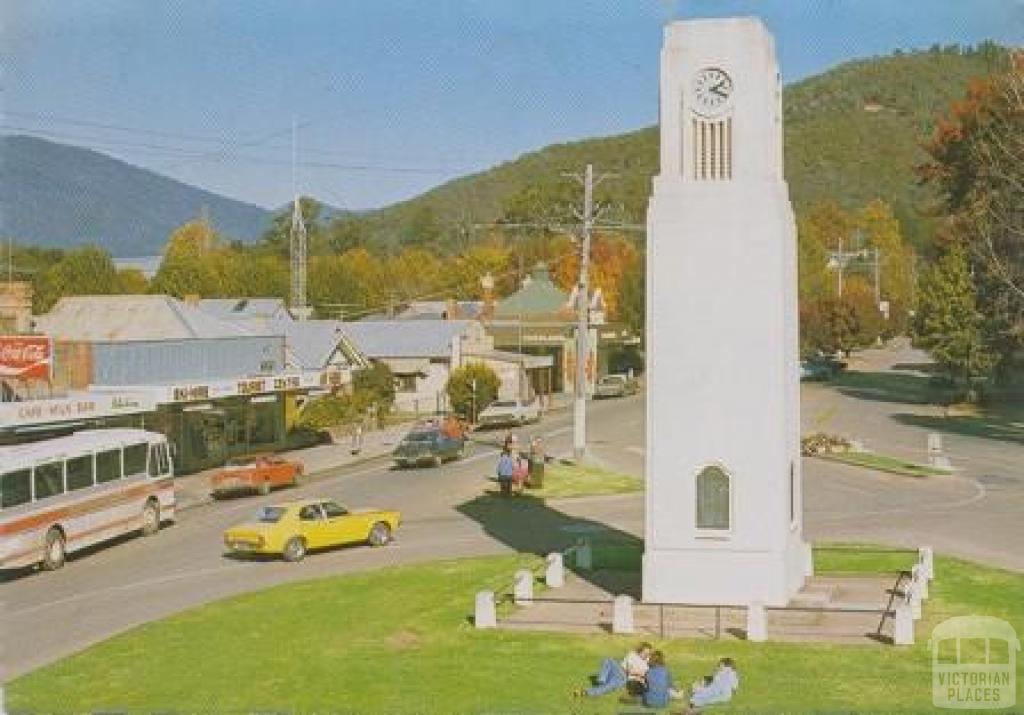 Memorial Clock Tower, Bright