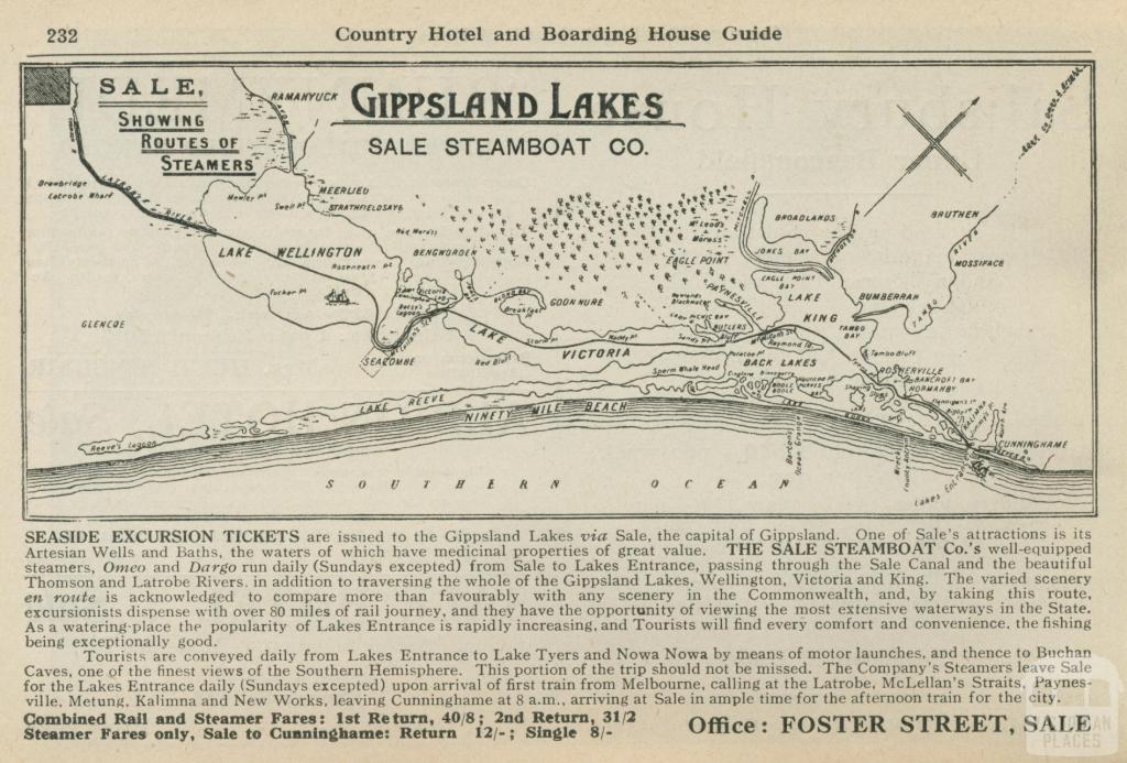 Showing Routes of Steamers, Sale, 1918-20