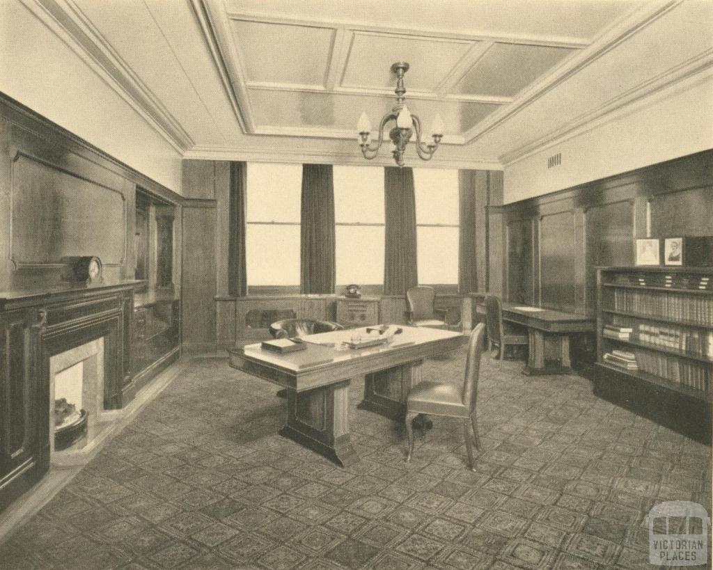 Royal Insurance Building, board room and manager's office, Melbourne, 1940