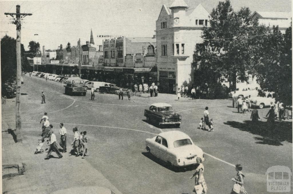 Reid and Murphy Streets, Wangaratta, 1960