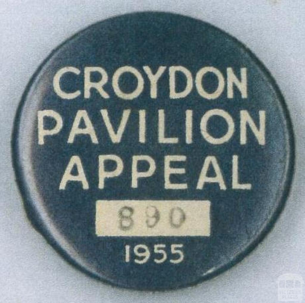 Croydon Pavillion Appeal badge, 1955