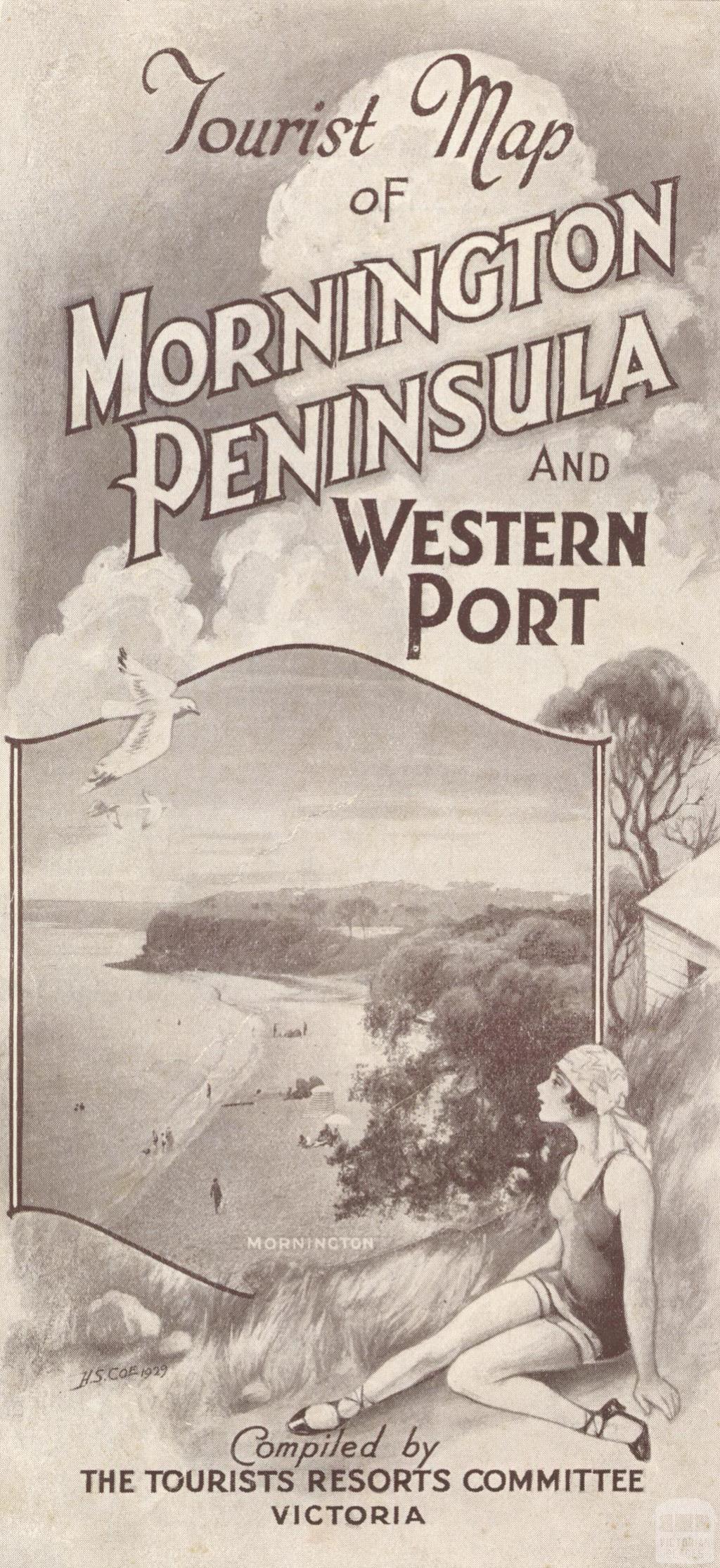 Tourist Map of Mornington Peninsula and Western Port, 1929