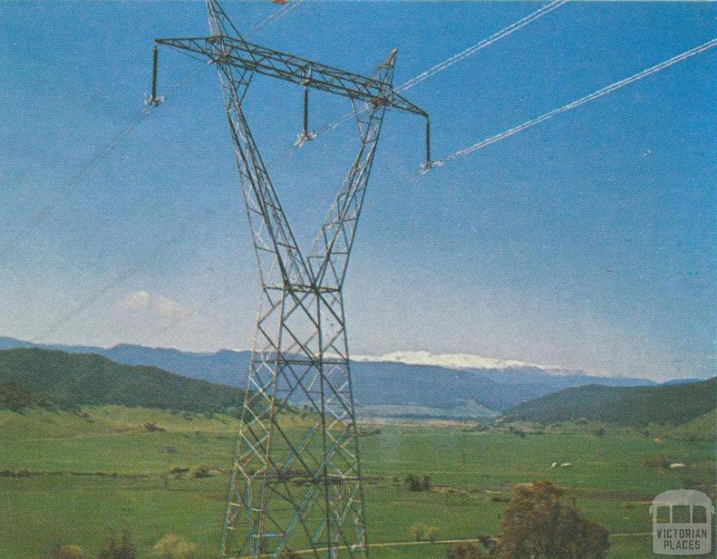 330, 000 volt power line from the Snowy scheme, 1971