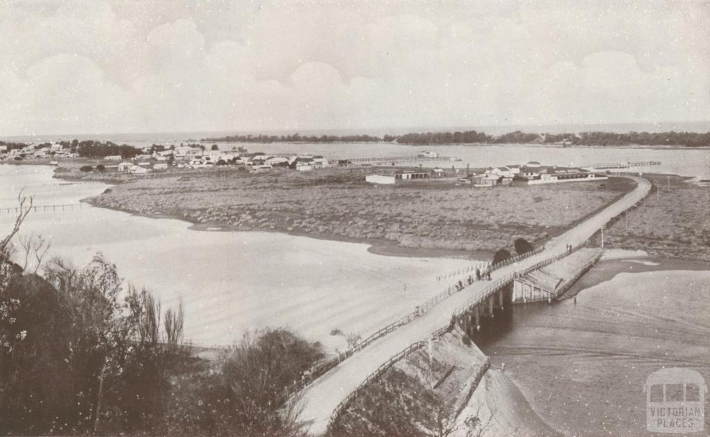 North Arm and Bridge, Lakes Entrance, 1934