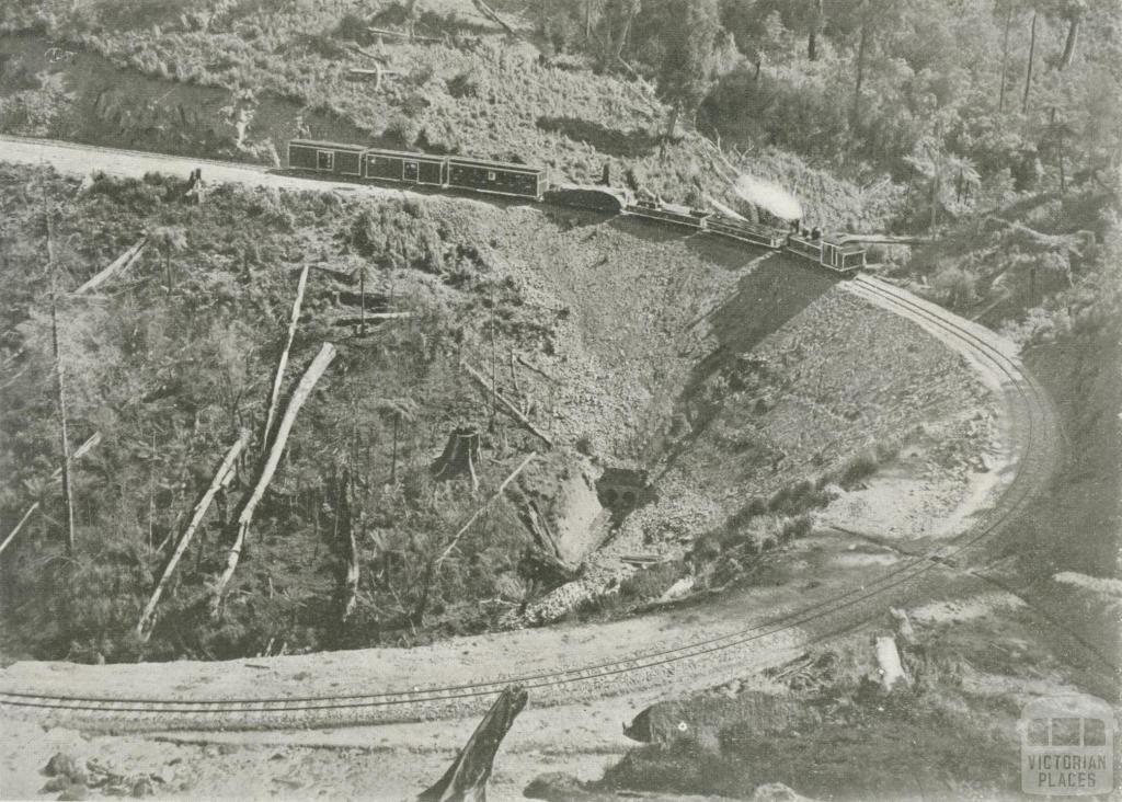 Horse Shoe Bend, Moe-Walhalla Railway, Walhalla, c1910