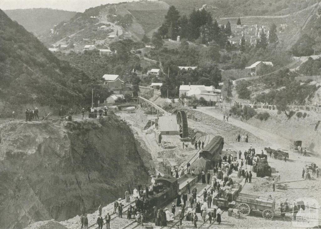 First train to Walhalla, c1910