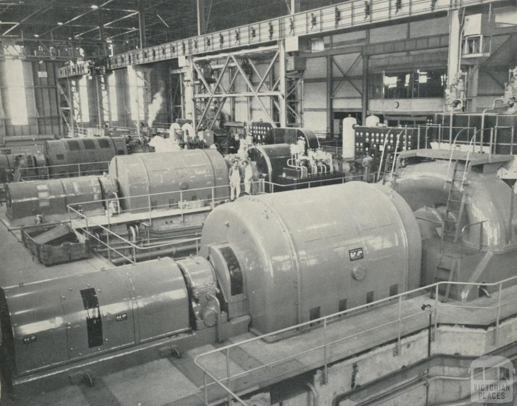 Power Station turbine room, Morwell, 1959