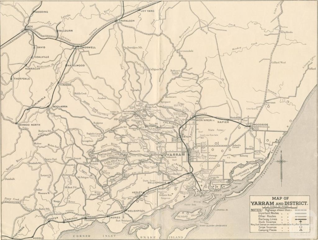 Map of Yarram and District, 1947