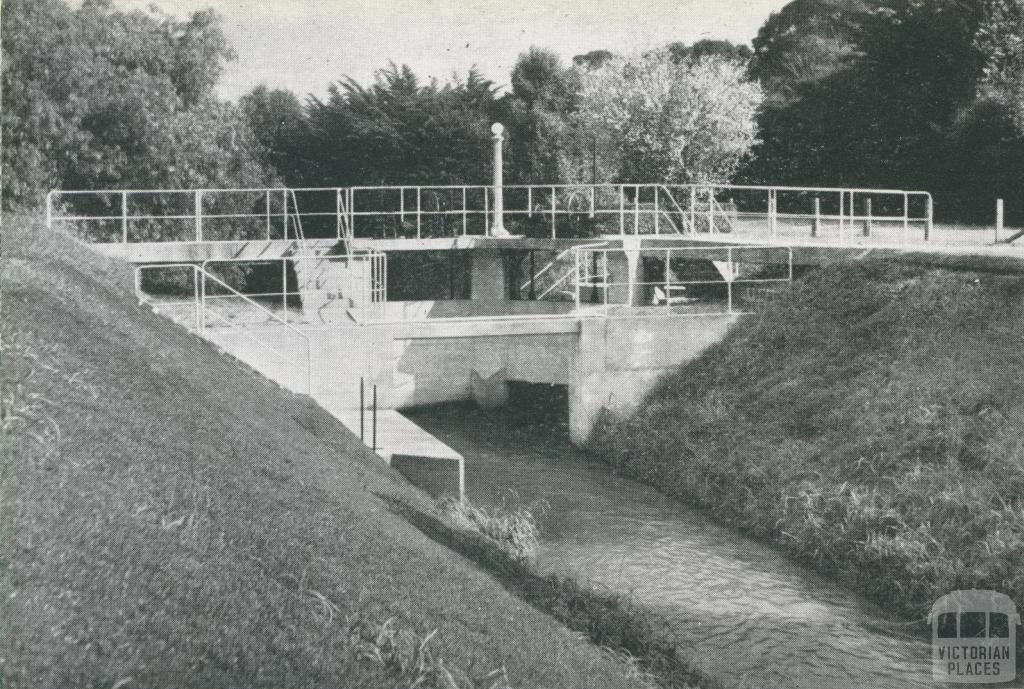 Control Gates on Outfall Sewer at Metropolitan Farm, Werribee, 1955