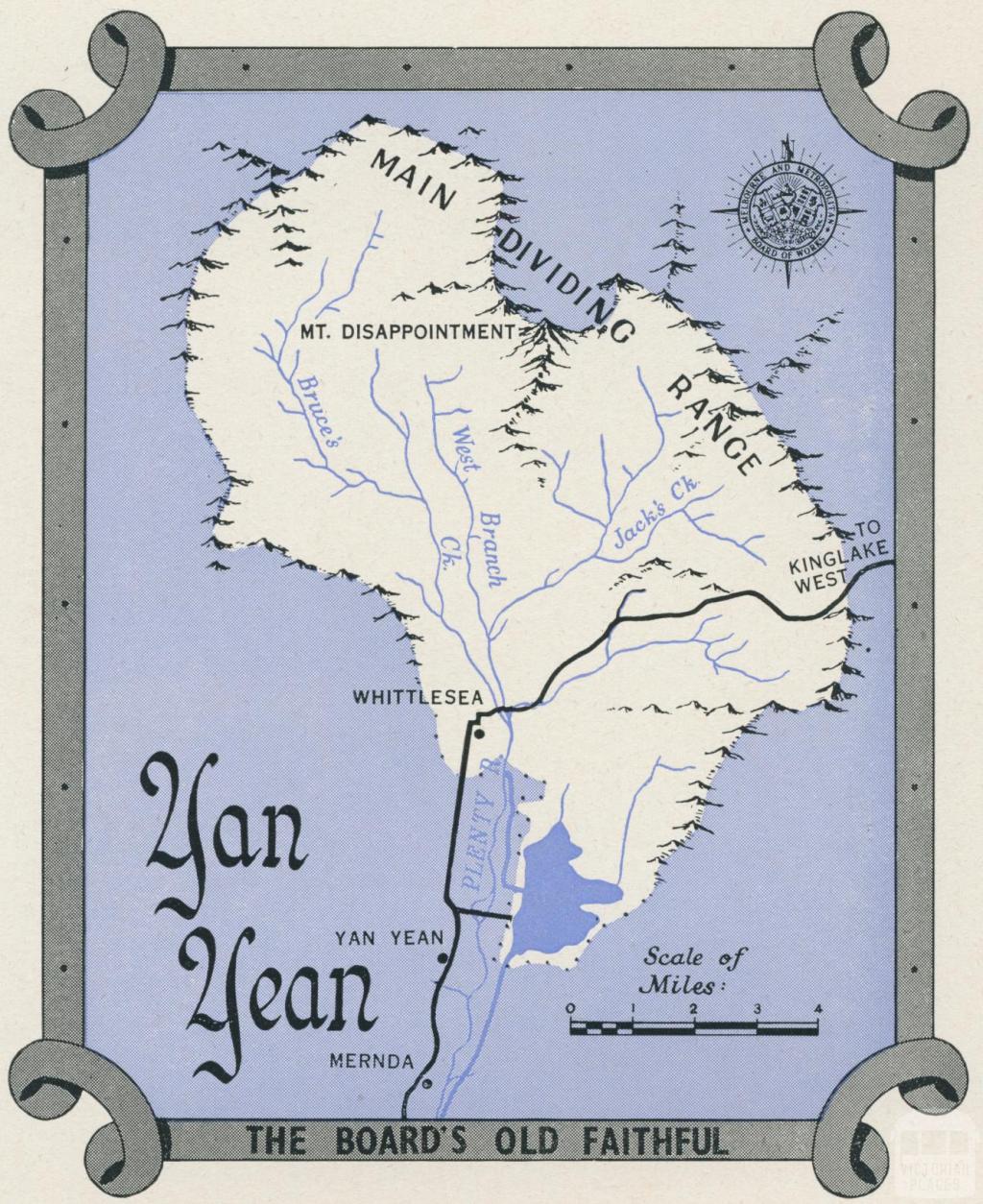 Map Yan Yean Reservoir, 1960