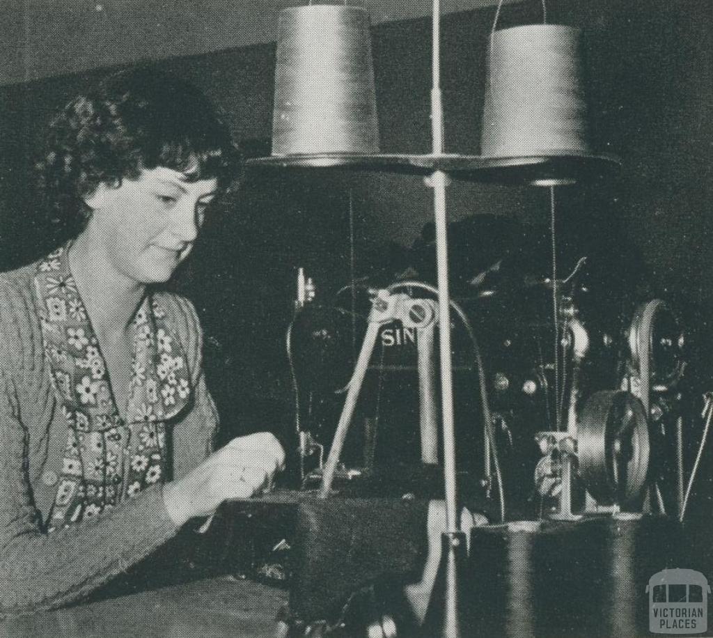 Clothing manufacture, Korumburra, 1955