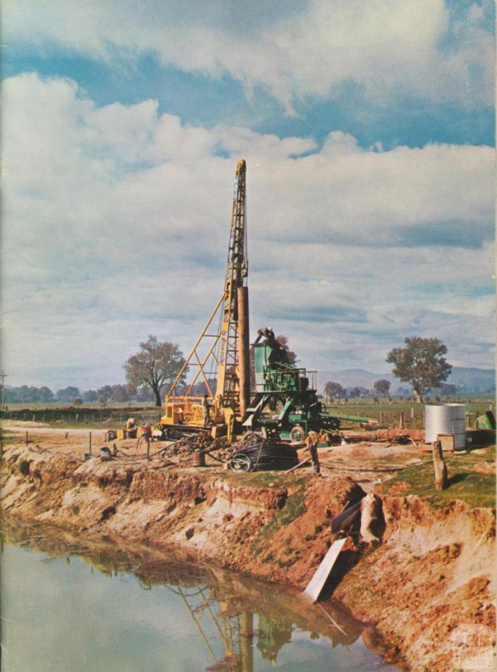 Boring alluvial gravels for gold and tin, Wodonga, 1970