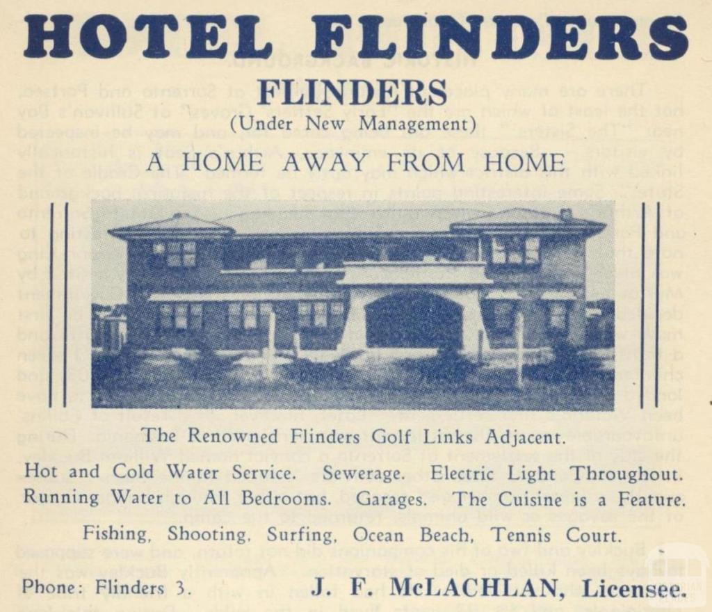 Hotel Flinders, Flinders, 1949