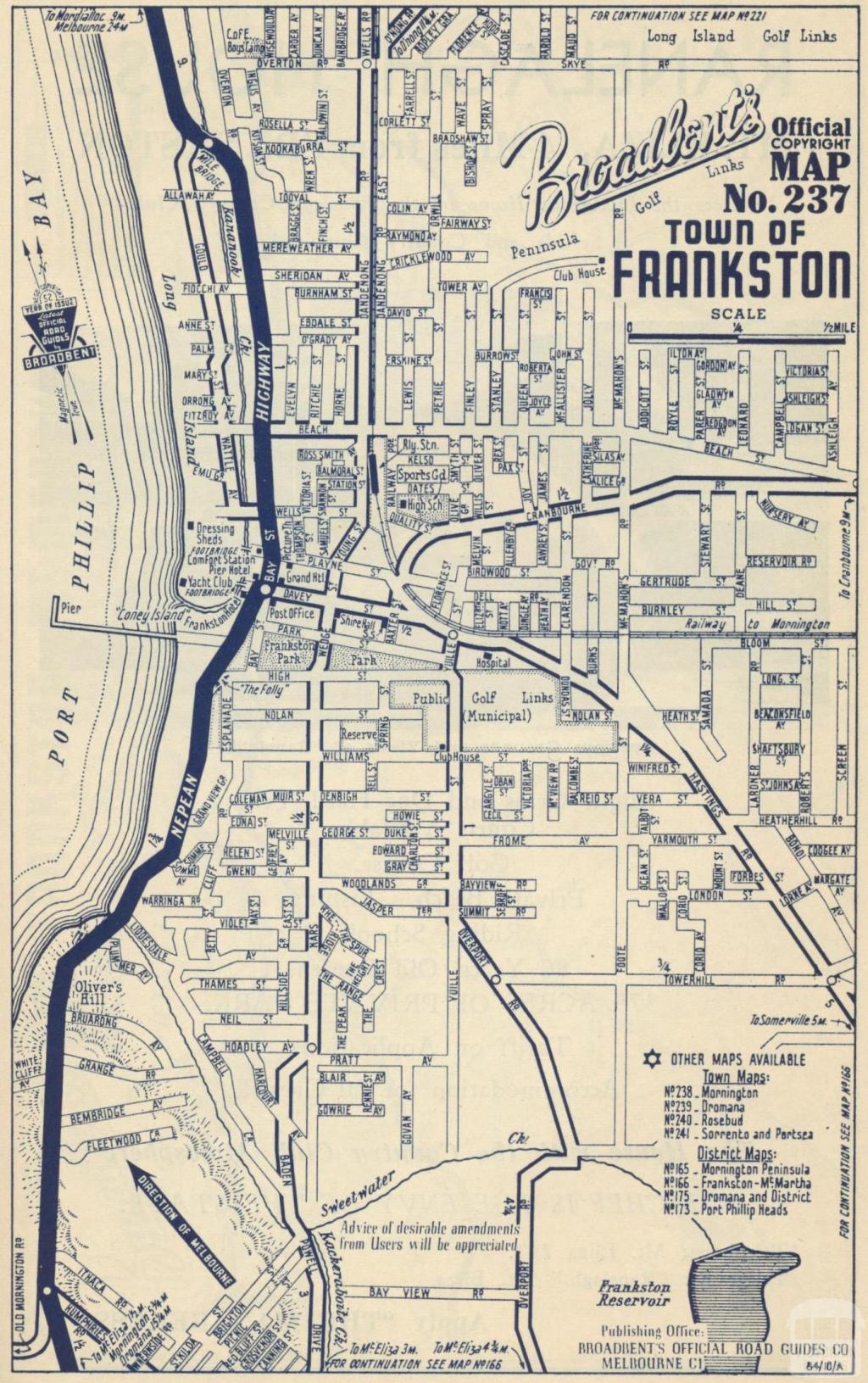 Map Frankston, 1949