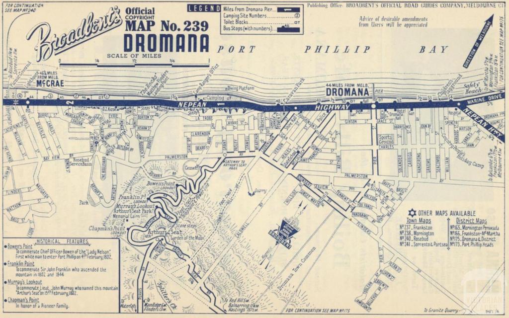 Map Dromana, 1949