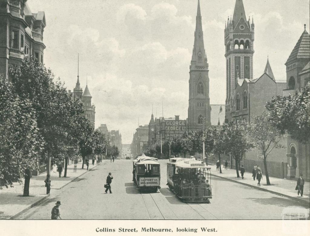 Collins Street, Melbourne, looking west, 1900