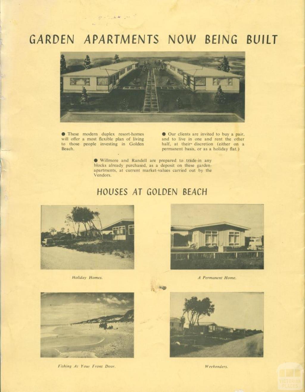 Garden apartments and houses, Golden Beach, 1965