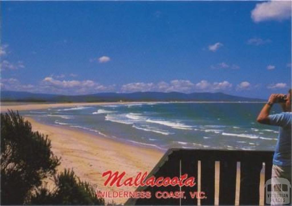 View looking north Bastion Point Look-out to Mallacoota Inlet and the sandy beaches of the Wilderness Coast