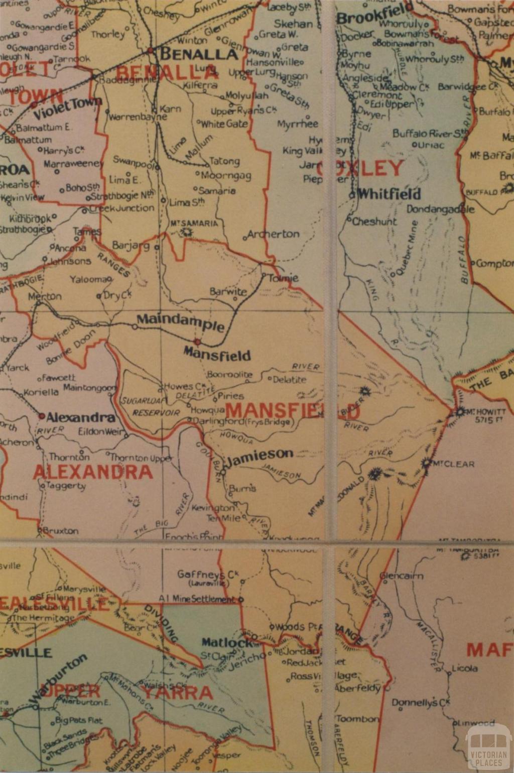 Mansfield shire map, 1924