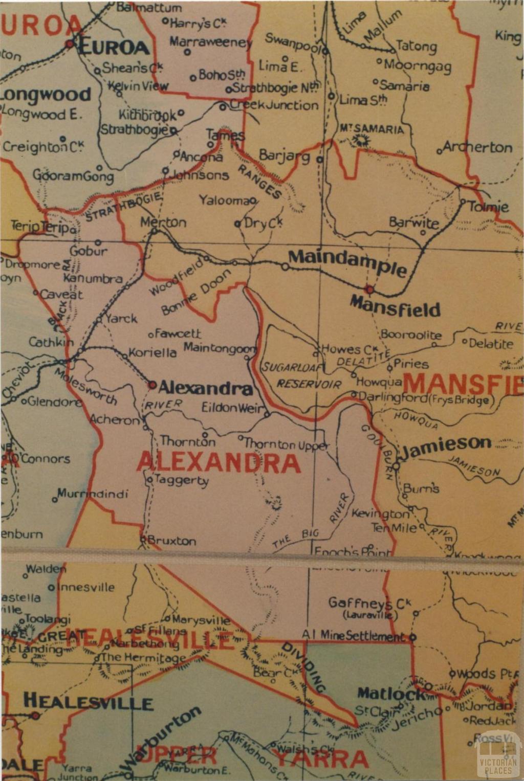 Alexandra shire map, 1924