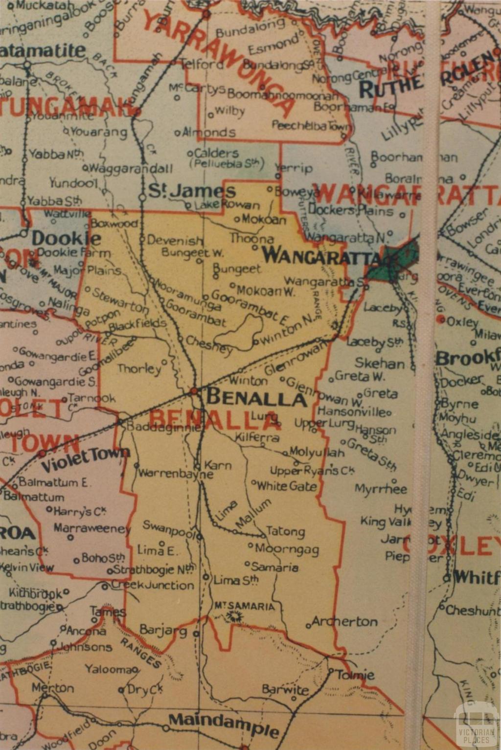 Benalla shire map