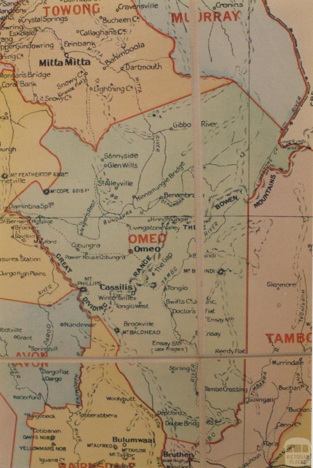 Omeo shire map, 1924