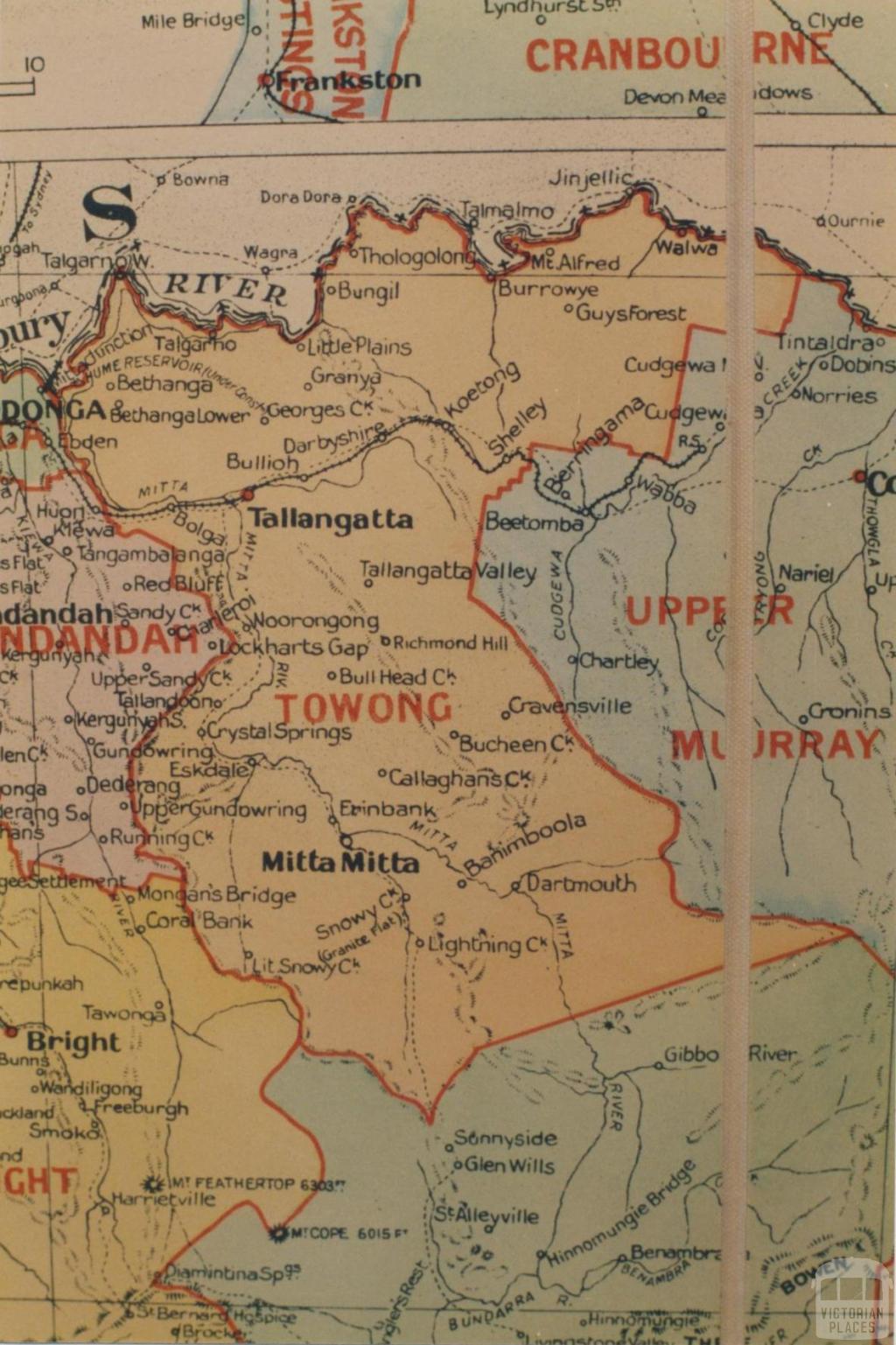 Towong shire map, 1924