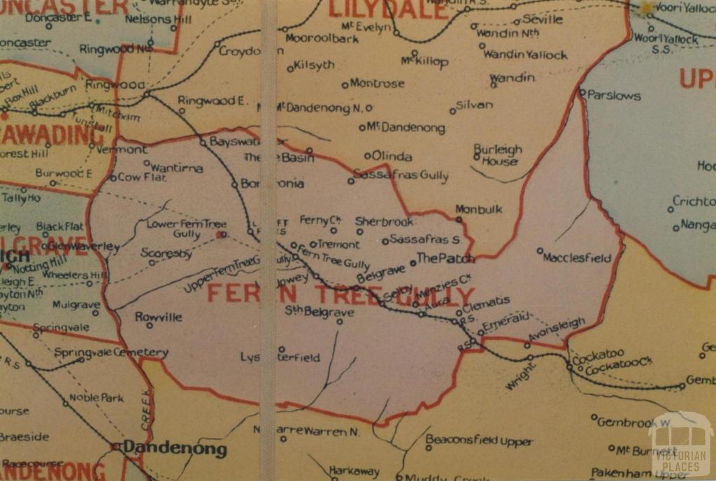 Fern Tree Gully shire map, 1924