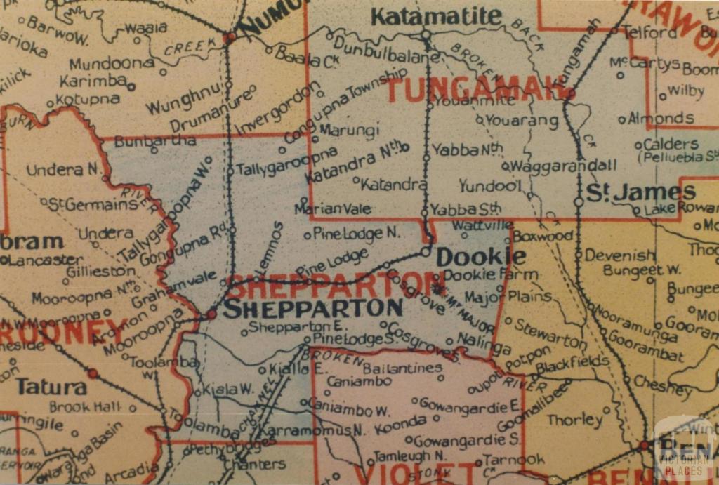 Shepparton shire map, 1924