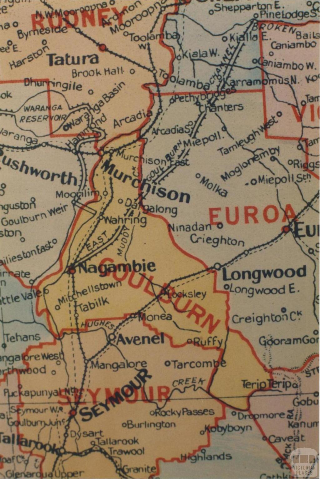 Goulburn shire map, 1924