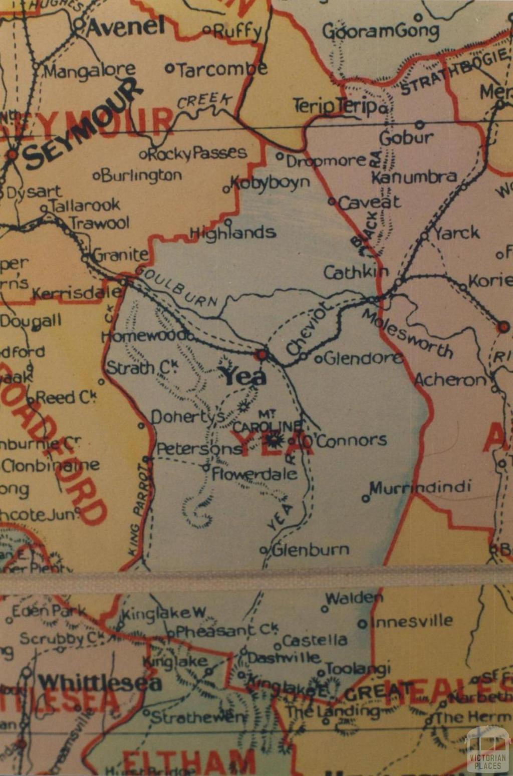 Yea shire map, 1924