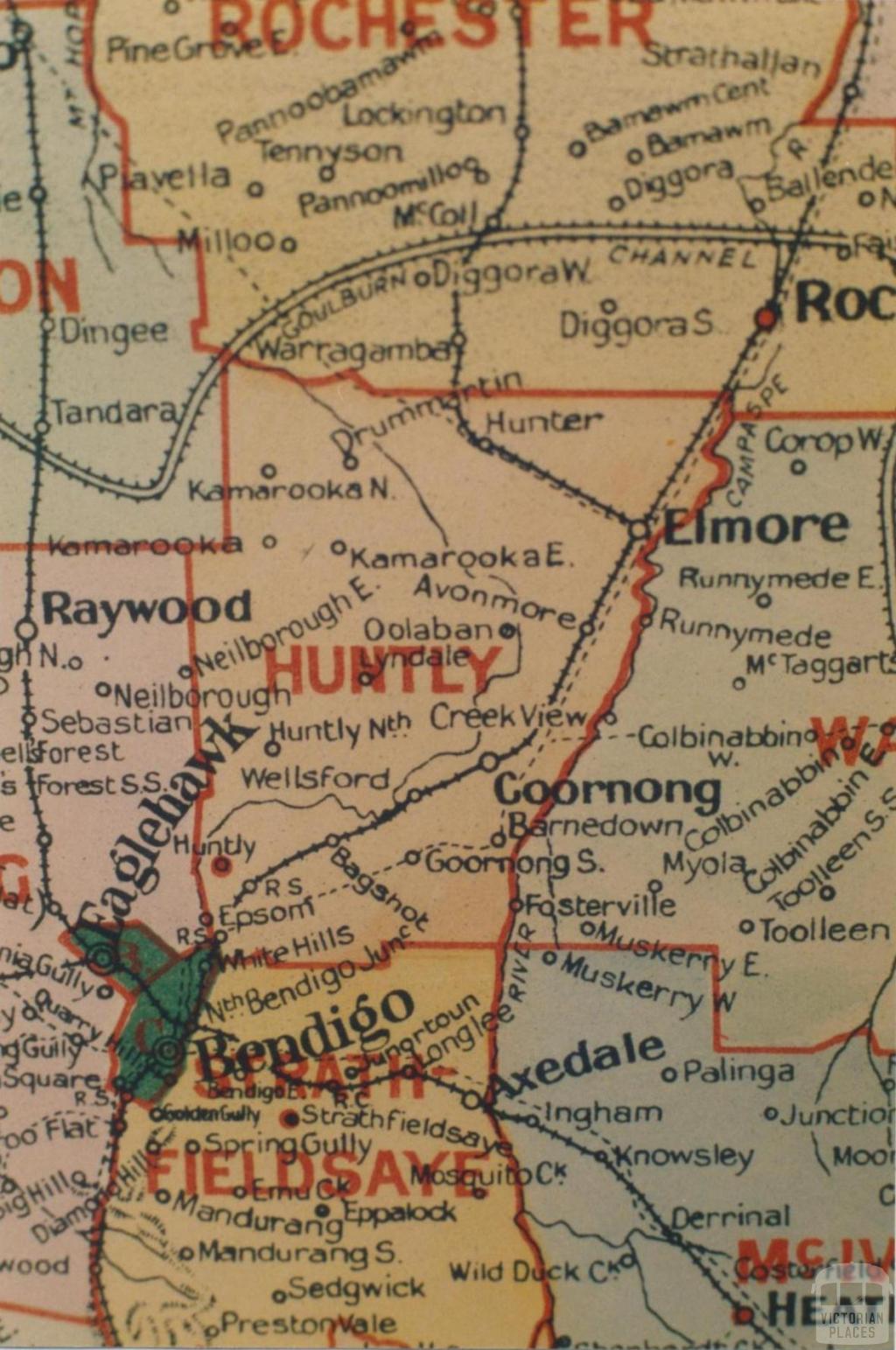 Huntly shire map, 1924