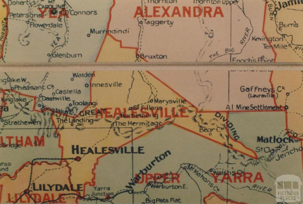 Healesville shire map, 1924